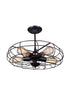 CWI Lighting Pamela 5 Light Flush Mount With Black Finish Model: 9606C19-5-101