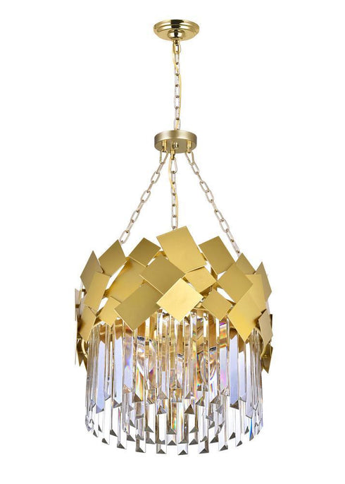 CWI Lighting Panache 4 Light Down Chandelier With Medallion Gold Model: 1100P16-4-169