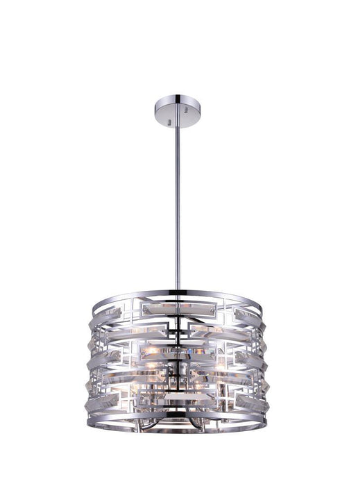 CWI Lighting Petia 4 Light Drum Shade Chandelier With Chrome Model: 9975P15-4-601