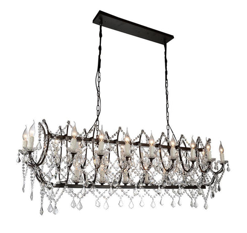 CWI Lighting Phraya 24 Light Up Chandelier With Dark Brown Finish Model: 9910P58-24-200