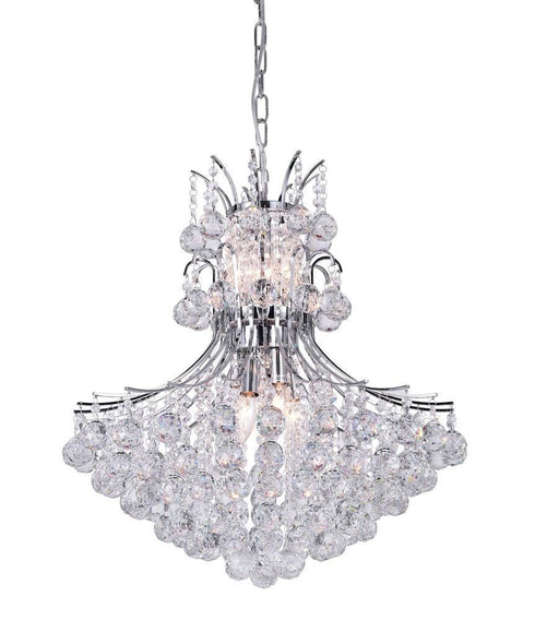 CWI Lighting Princess 10 Light Down Chandelier With Chrome Finish Model: 8012P24C