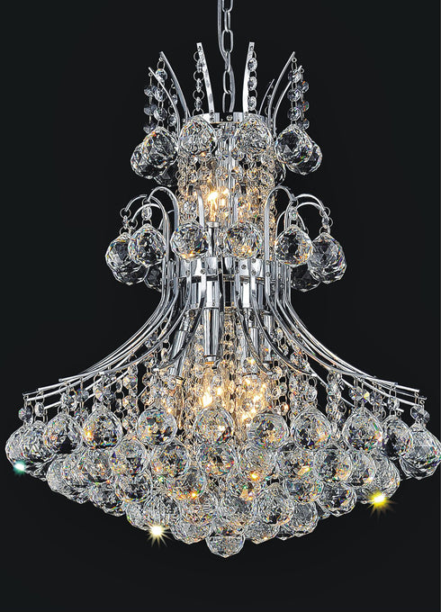 CWI Lighting Princess 10 Light Down Chandelier With Chrome Finish Model: 8012P24C