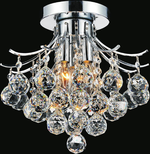 CWI Lighting Princess 3 Light Flush Mount With Chrome Model: 8012C12C