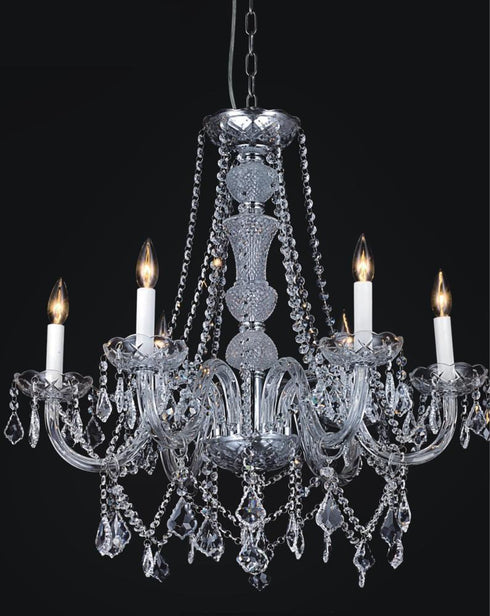 CWI Lighting Princeton 6 Light Down Chandelier With Chrome Finish Model: 8023P24C-6