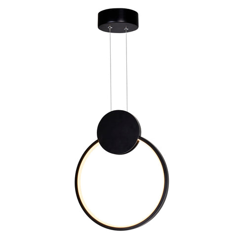 CWI Lighting Pulley 12 Inch LED Black Mini Pendant Model: 1297P12-1-101