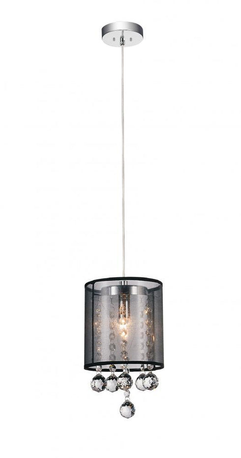 CWI Lighting Radiant 1 Light Drum Shade Mini Pendant With Chrome Model: 5062P6C-1 (CLEAR + B)