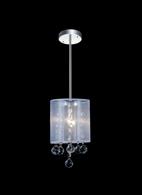 CWI Lighting Radiant 1 Light Drum Shade Mini Pendant With Chrome Model: 5062P6C-1 (CLEAR + W)