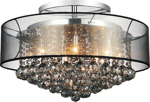 CWI Lighting Radiant 12 Light Drum Shade Flush Mount With Chrome Model: 5062C24C (SMOKE+ B)