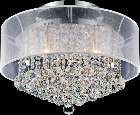 CWI Lighting Radiant 9 Light Drum Shade Flush Mount With Chrome Model: 5062C20C (CLEAR + W)