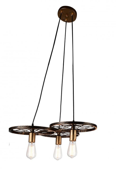 CWI Lighting Ravi 3 Light Down Chandelier With Black Finish Model: 9699P25-3-101