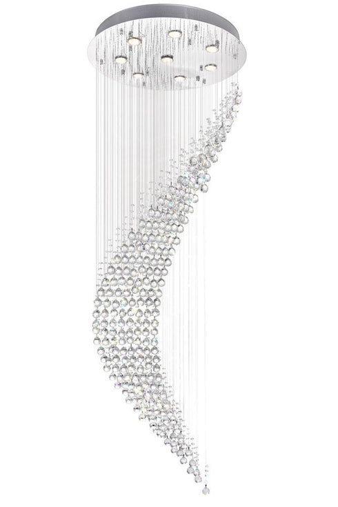 CWI Lighting Ribbon 8 Light Flush Mount With Chrome Finish Model: 6629C24C