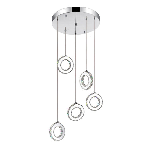 CWI Lighting Ring LED Multi Light Pendant With Chrome Finish Model: 5417P20ST-R