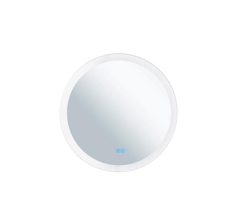CWI Lighting Round Matte White LED 23.62 In. Mirror From Model: 1235W24