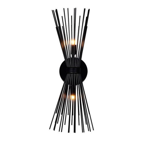 CWI Lighting Savannah 2 Light Wall Sconce With Black Model: 1034W8-2-101
