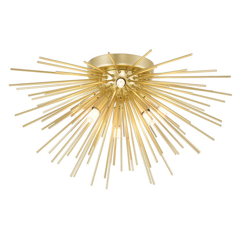 CWI Lighting Savannah 6 Light Flush Mount With Gold Leaf Finish Model: 1034C20-6-620