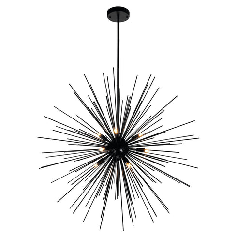CWI Lighting Savannah 9 Light Chandelier With Black Finish Model: 1034P30-9-101