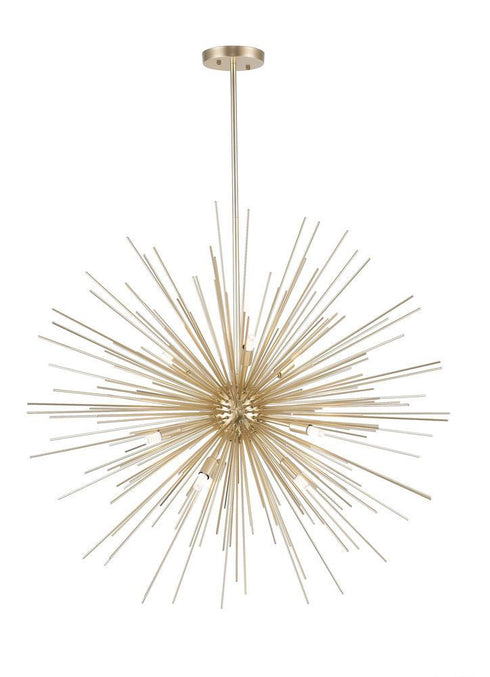 CWI Lighting Savannah 9 Light Chandelier With Gold Leaf Finish Model: 1034P30-9-620
