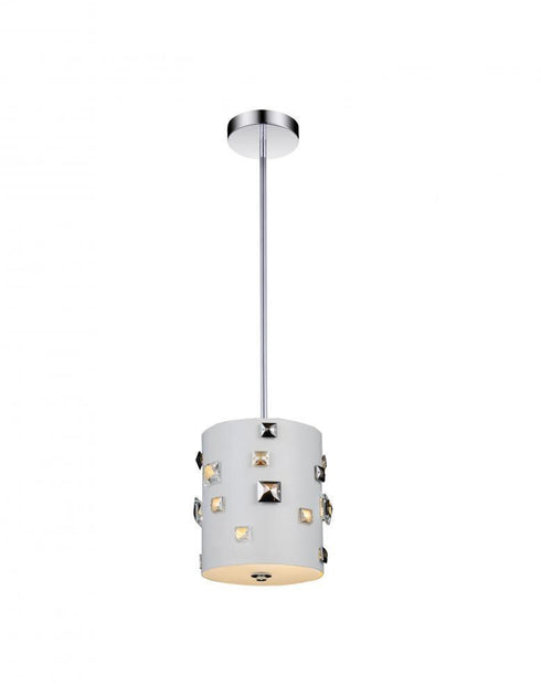 CWI Lighting Shadow 2 Light Drum Shade Mini Pendant With White Model: 5116P7W