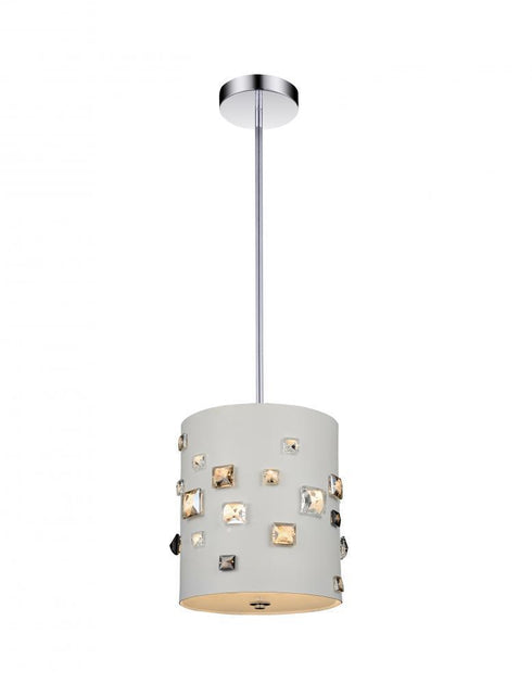 CWI Lighting Shadow 3 Light Drum Shade Mini Pendant With White Model: 5116P9W