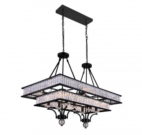 CWI Lighting Shalia 16 Light Island Chandelier With Black Finish Model: 9972P37-16-101