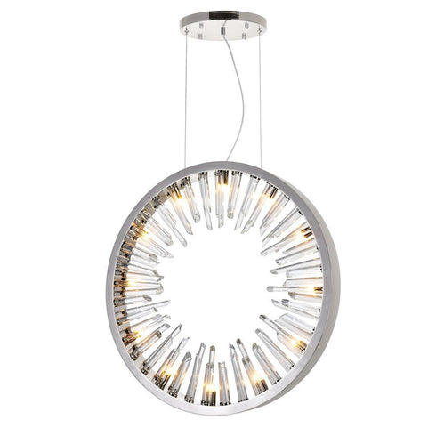 CWI Lighting Spiked 12 Light Chandelier With Polished Nickle Model: 1142P32-12-613