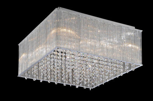 CWI Lighting Spring Morning 8 Light Drum Shade Flush Mount With Chrome Model: 5319C18C-S