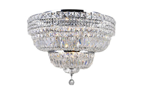 CWI Lighting Stefania 9 Light Bowl Flush Mount With Chrome Finish Model: 8003C24C
