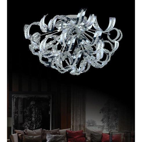CWI Lighting Swivel 9 Light Flush Mount With Chrome Finish Model: 5067C18C