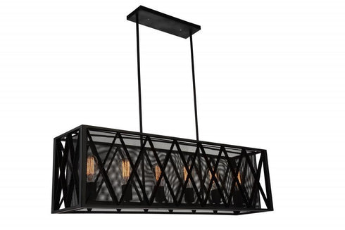 CWI Lighting Tapedia 6 Light Up Chandelier With Black Finish Model: 9889P41-6-RC-101