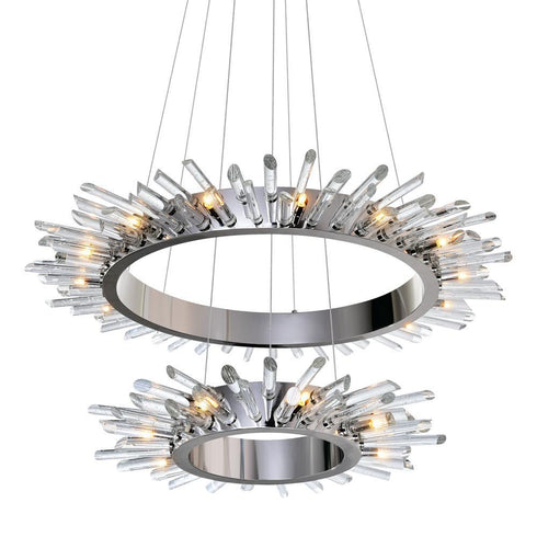 CWI Lighting Thorns 23 Light Chandelier With Polished Nickle Model: 1170P39-23-613