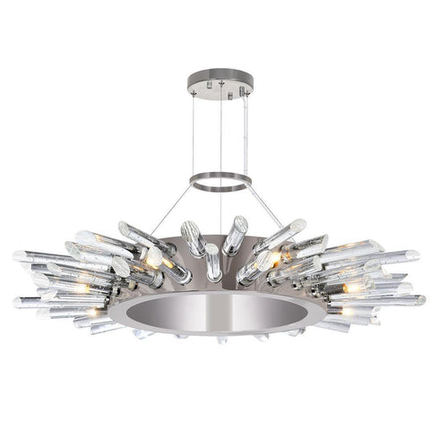 CWI Lighting Thorns 8 Light Chandelier With Polished Nickle Model: 1170P25-8-613