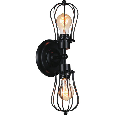 CWI Lighting Tomaso 2 Light Wall Sconce With Black Finish Model: 9610W6-2-101