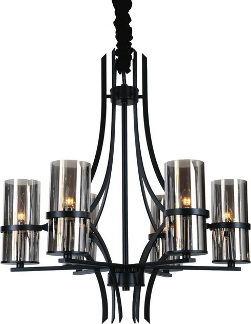 CWI Lighting Vanna 6 Light Up Chandelier With Black Finish Model: 9858P27-6-101