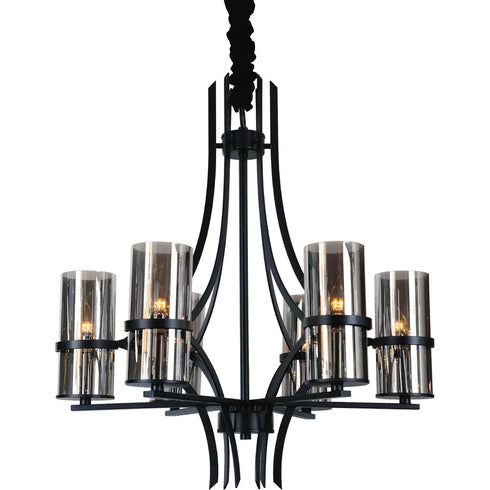 CWI Lighting Vanna 6 Light Up Chandelier With Black Finish Model: 9858P27-6-101