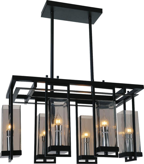 CWI Lighting Vanna 6 Light Up Chandelier With Black Finish Model: 9858P27-6-RC-101