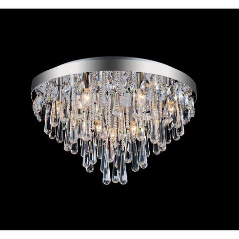 CWI Lighting Vast 10 Light Flush Mount With Chrome Finish Model: 5078C24C