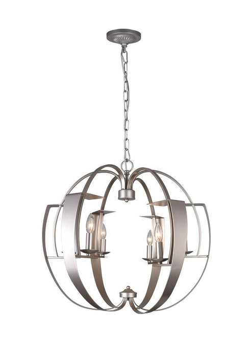 CWI Lighting Verbena 6 Light Chandelier With Pewter Finish Model: 9950P26-6-221