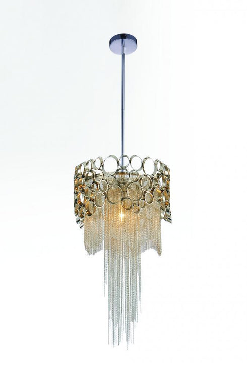 CWI Lighting Victoria 1 Light Drum Shade Mini Pendant With Chrome Model: 5631P10C-R