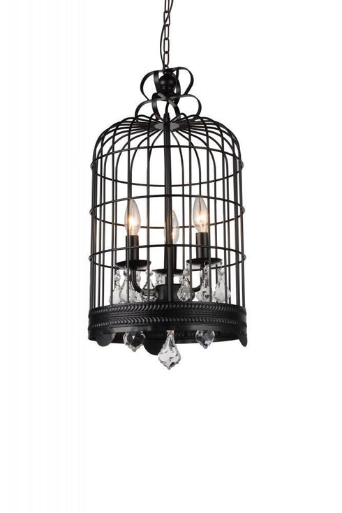 CWI Lighting Vortex 3 Light Up Mini Chandelier With Black Finish Model: 9898P12-3-101-B