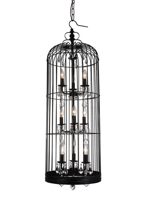 CWI Lighting Vortex 9 Light Up Chandelier With Black Finish Model: 9898P16-9-101