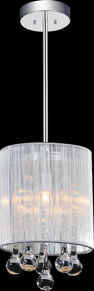 CWI Lighting Water Drop 1 Light Drum Shade Mini Pendant With Chrome Model: 5006P6C-R (S)