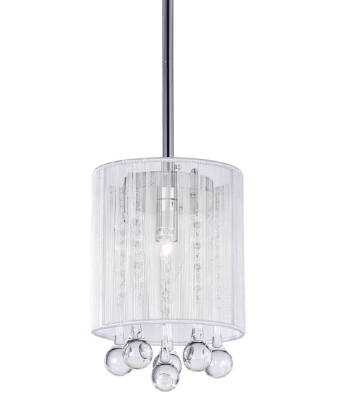 CWI Lighting Water Drop 1 Light Drum Shade Mini Pendant With Chrome Model: 5006P6C-R (W)