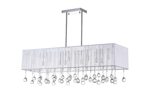 CWI Lighting Water Drop 14 Light Drum Shade Chandelier With Chrome Model: 5005P40C(W-C)