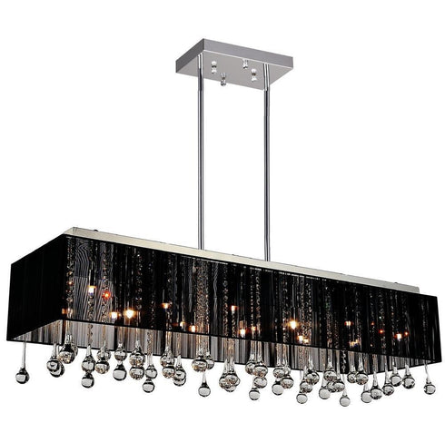CWI Lighting Water Drop 17 Light Drum Shade Chandelier With Chrome Model: 5005P48C(B-S)