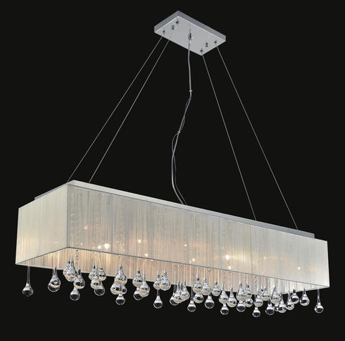 CWI Lighting Water Drop 17 Light Drum Shade Chandelier With Chrome Model: 5005P48C(W-C)