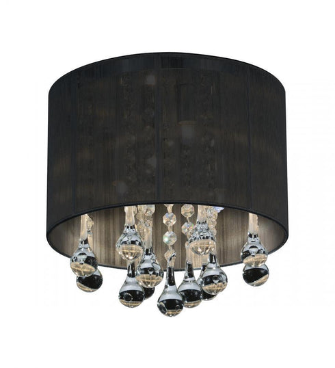CWI Lighting Water Drop 4 Light Drum Shade Flush Mount With Chrome Model: 5006C10C-R (B)