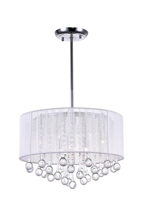 CWI Lighting Water Drop 6 Light Drum Shade Chandelier With Chrome Model: 5006P18C-R(W)