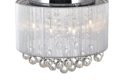 CWI Lighting Water Drop 6 Light Drum Shade Flush Mount With Chrome Model: 5006C14C-R (S)