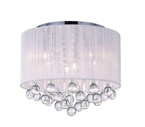 CWI Lighting Water Drop 6 Light Drum Shade Flush Mount With Chrome Model: 5006C14C-R (W)