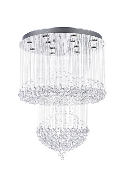CWI Lighting Waterfall 12 Light Flush Mount With Chrome Finish Model: 6618C32C